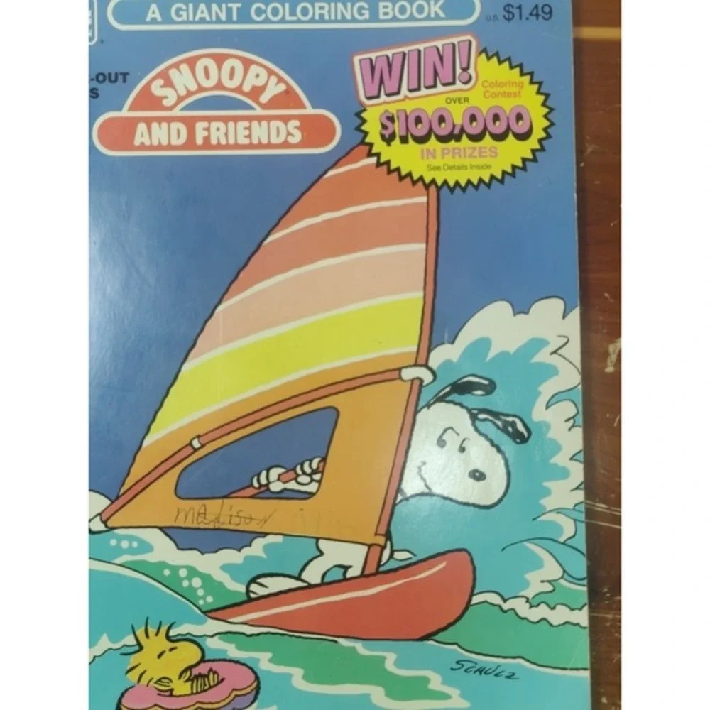 SNOOPY & FRIENDS COLORING BOOK GIANT‎ GOLDEN BOOK 3143 SCHULZ 1987 PEANUTS.